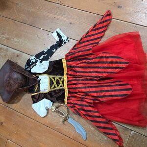 Pirate Adventure Kids Costume Childs Large 14/16 With Hat ,Sash,and Sword